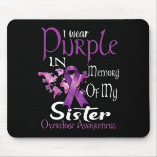 Tapis De Souris Je Porte Le Violet En Mémoire De Ma Soeur À L'Époq