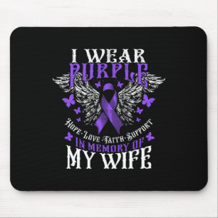 Tapis De Souris Je Porte Le Violet En Mémoire De Mon Épouse Surdos