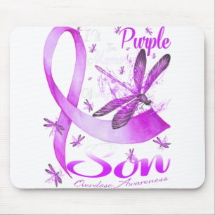 Tapis De Souris Je Porte Le Violet En Mémoire De Mon Fils Dragonfl