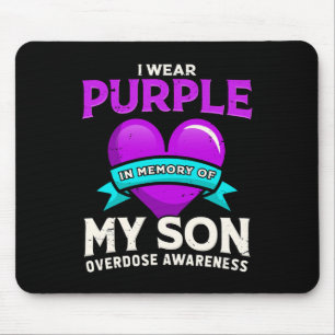 Tapis De Souris Je Porte Le Violet En Mémoire De Mon Fils - Surdos