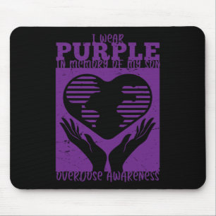 Tapis De Souris Je Porte Le Violet En Mémoire De Mon Fils - Surdos