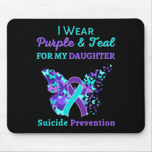 Tapis De Souris Je porte le violet et Turquoise pour ma fille Suic