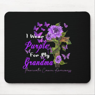 Tapis De Souris Je porte le violet pour ma grand-mère Cancer Pancr