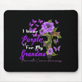 Tapis De Souris Je porte le violet pour ma grand-mère Cancer Pancr