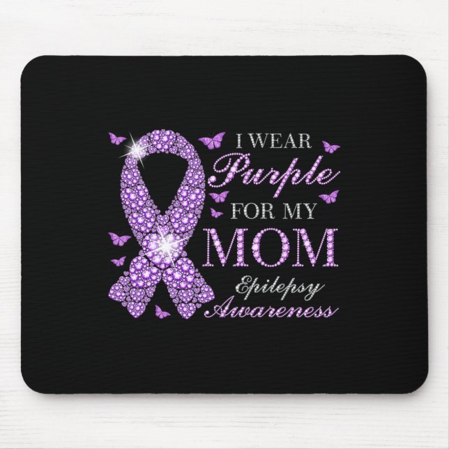 Tapis De Souris Je Porte Le Violet Pour Ma Mère Conscience De L'Ép (Devant)