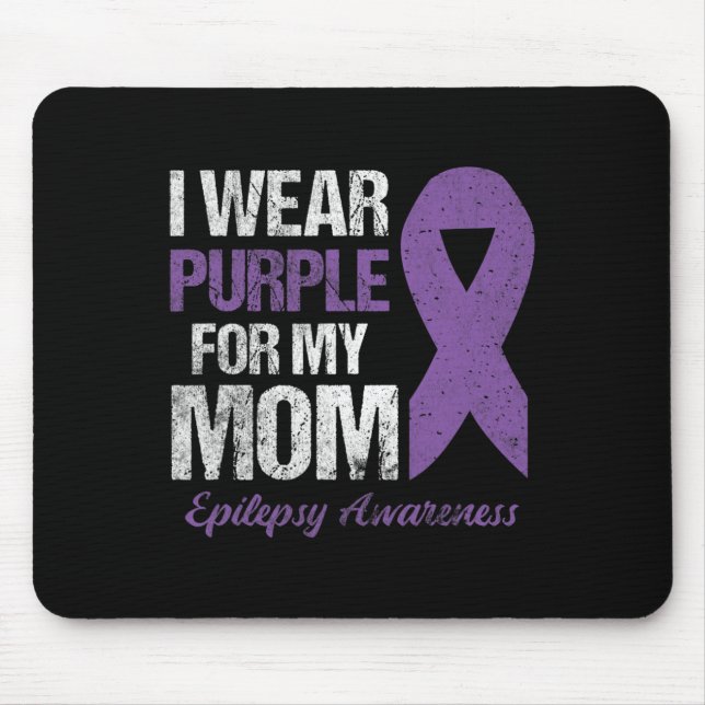 Tapis De Souris Je Porte Le Violet Pour Maman Epilepsie Sensibilis (Devant)