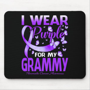 Tapis De Souris Je Porte Le Violet Pour Mon Cancer Grammy Pancréat