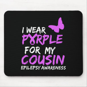 Tapis De Souris Je porte le violet pour mon épilepsie de papillon 