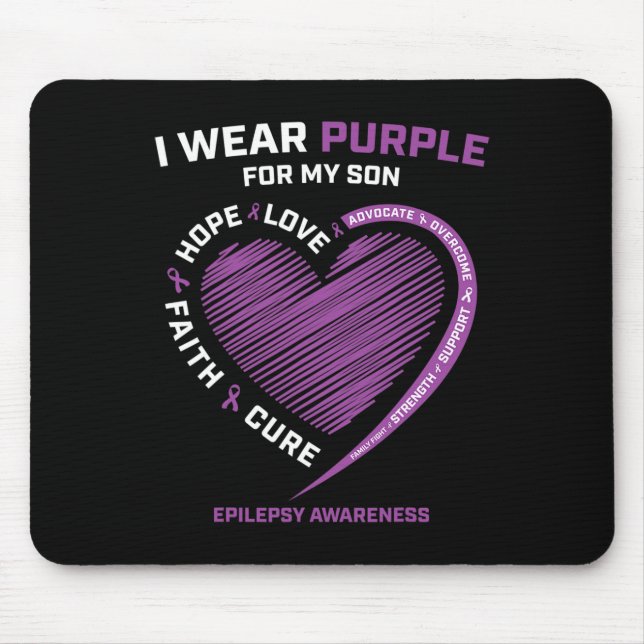 Tapis De Souris Je Porte Le Violet Pour Mon Fils Conscience De L'É (Devant)