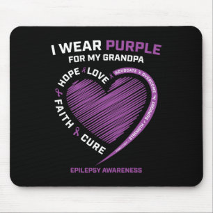 Tapis De Souris Je Porte Le Violet Pour Mon Grand-Père Epilepsie S