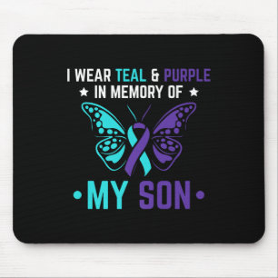 Tapis De Souris Je Porte Le Violet Turquoise En Mémoire De Mon Fil