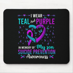 Tapis De Souris Je Porte Le Violet Turquoise Pour Mon Fils Prévent