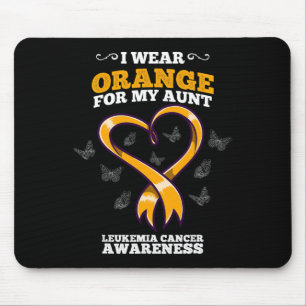 Tapis De Souris Je Porte Orange Tante Leucémie Cancer Sensibilisat
