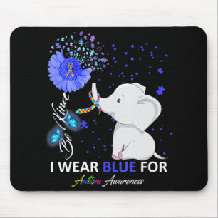 Tapis De Souris Je porte Sensibilisation sur l'autisme bleue Eleph