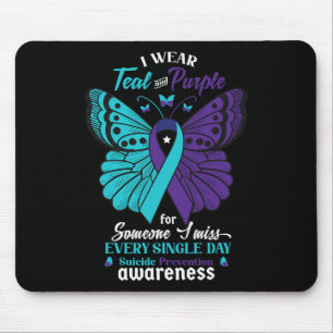 Tapis De Souris Je Porte Suicide Turquoise Et Violet Sensibilisati