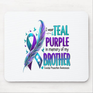 Tapis De Souris Je Porte Turquoise & Purple Pour Mon Frère Sui
