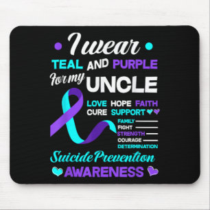 Tapis De Souris Je Porte Turquoise & Purple Pour Mon Oncle Sui