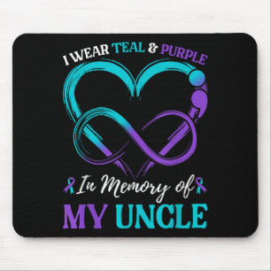 Tapis De Souris Je Porte Turquoise &amp ; Violet En Mémoire De Mon