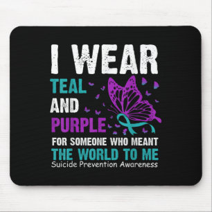 Tapis De Souris Je Porte Turquoise & ; Violet Pour Quelqu'Un Qu