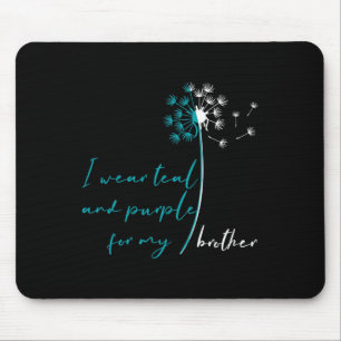 Tapis De Souris Je porte Turquoise et pourpre pour mon frère Suici