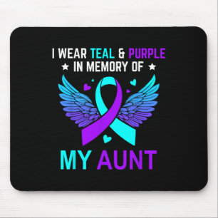 Tapis De Souris Je Porte Turquoise Et Violet En Mémoire De Ma Tant