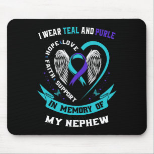 Tapis De Souris Je Porte Turquoise Et Violet Pour Ma Connaissance