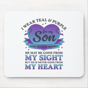 Tapis De Souris Je Porte Turquoise Et Violet Pour Mon Fils Suicide