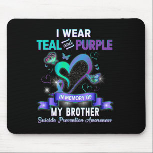Tapis De Souris Je Porte Turquoise Et Violet Pour Mon Frère Suicid