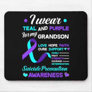 Tapis De Souris Je Porte Turquoise Et Violet Pour Mon Petit-Fils S