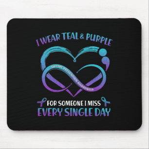 Tapis De Souris Je Porte Turquoise Et Violet Pour Quelqu'Un Que Je