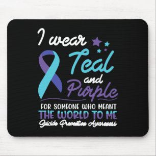 Tapis De Souris Je Porte Turquoise Et Violet Pour Quelqu'Un Qui Ve