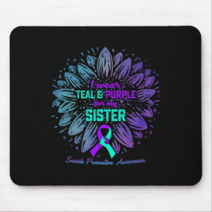 Tapis De Souris Je Porte Turquoise Et Violet Pour Soeur Suicide Pr