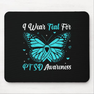Tapis De Souris Je Porte Turquoise Pour Le Ruban Papillon De Sensi