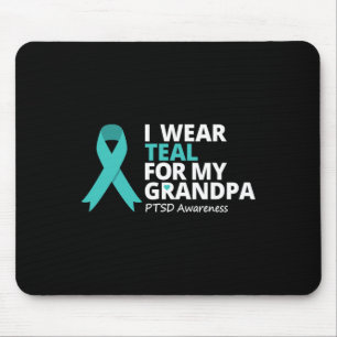 Tapis De Souris Je Porte Turquoise Pour Mon Grand-Père Ptsd Turquo