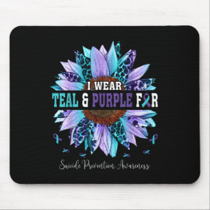 Tapis De Souris Je Porte Un Puple Turquoise Pour La Sensibilisatio