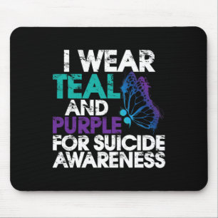 Tapis De Souris Je Porte Un Soutien Turquoise Et Violet À La Sensi