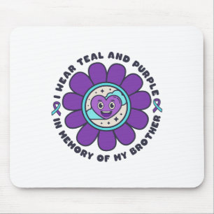 Tapis De Souris Je Porte Une Mémoire Turquoise Et Violette De Mon