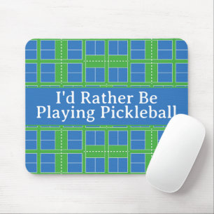 Tapis De Souris Je préfère jouer au Pickleball Courts Blue Green