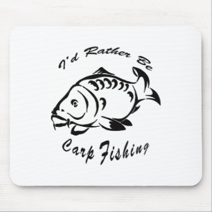 Tapis De Souris Je préférerais être à la pêche à la carpe T-shirt