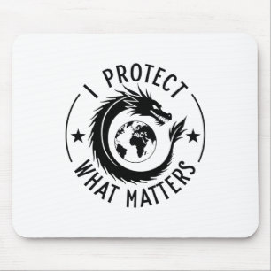 Tapis De Souris Je Protège Ce Qui Est Dragon Earth Sticker