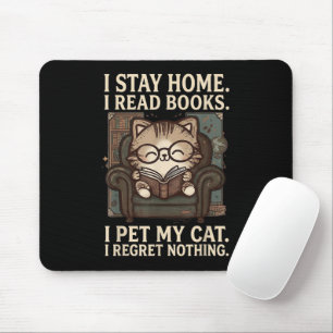 Tapis De Souris Je reste à la maison Je lis des livres Je caresse