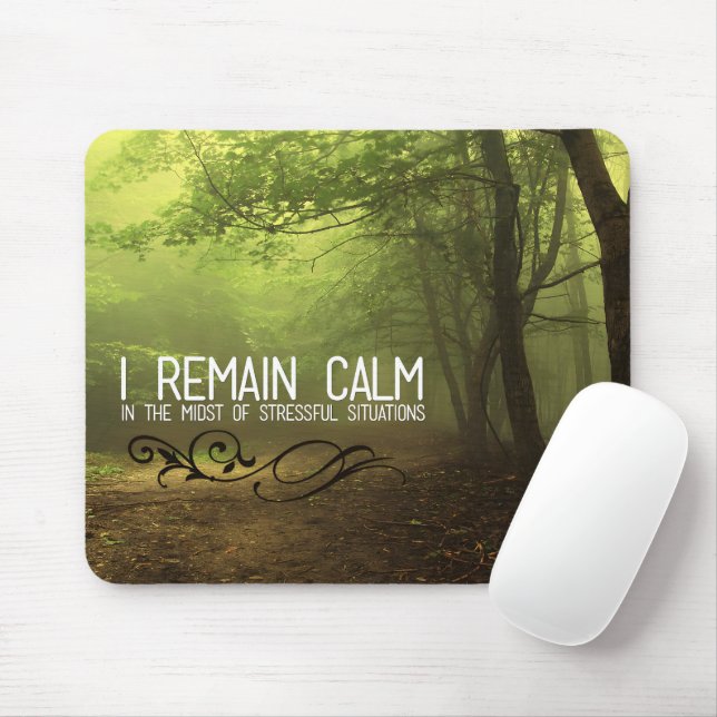 Tapis De Souris "Je reste calme" Motivation Affirmation (Avec souris)