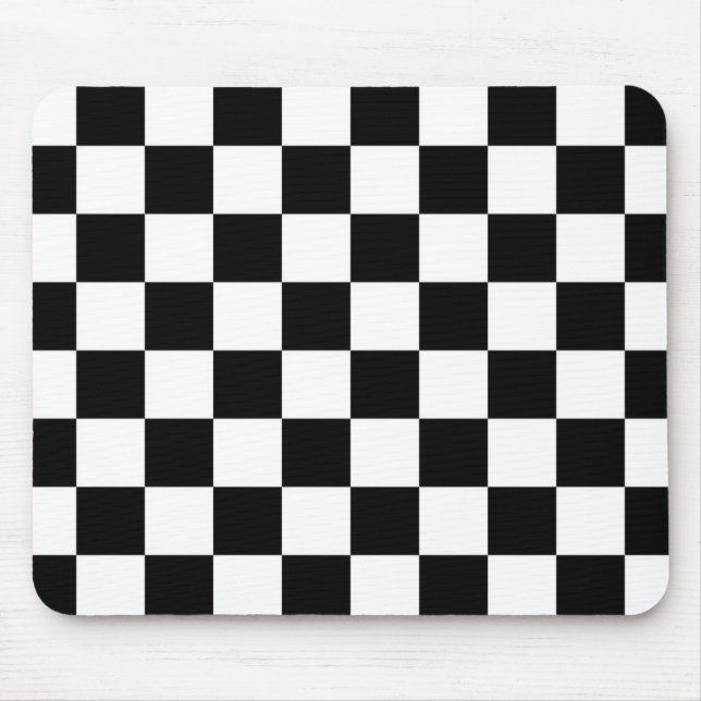 Tapis De Souris Je saigne emballant la coutume Checkered blanche (Devant)