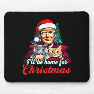 Tapis De Souris Je serai à la maison pour Noël Funky Père Noël Tru