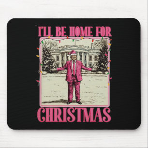 Tapis De Souris Je serai à la maison pour Noël Père Noël drôle Tru