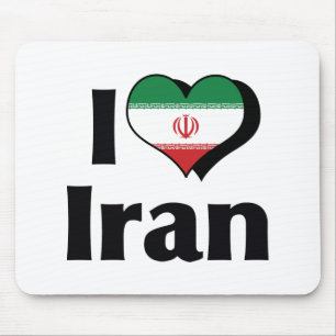 Tapis De Souris Je suis amoureux du drapeau de l'Iran