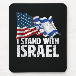 Tapis De Souris Je suis avec Israël Drapeau américain USA