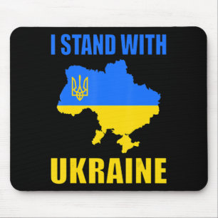 Tapis De Souris Je Suis Avec La Carte De L'Ukraine Et Le Drapeau U