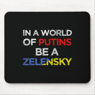 Tapis De Souris Je suis avec l'Ukraine dans un monde de Poutine, s