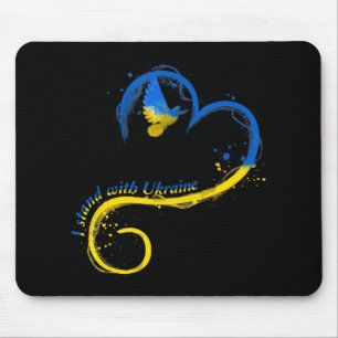 Tapis De Souris Je suis avec Ukraine Dove Drapeau Paix Free Ukrain